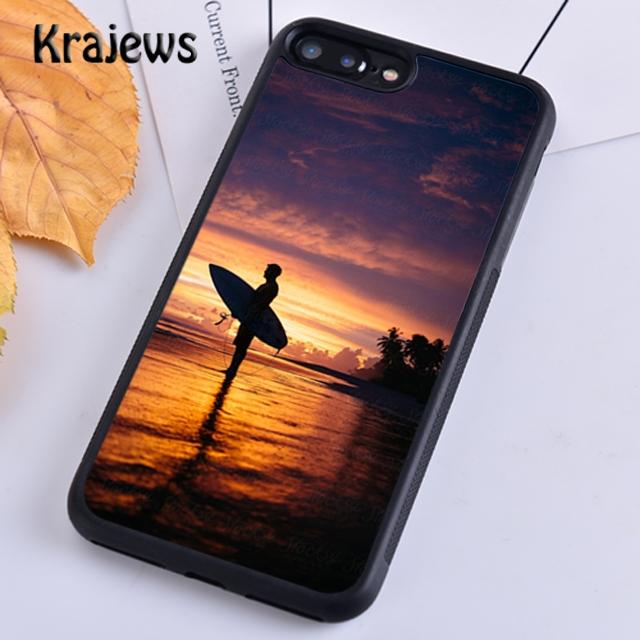 Krajews Surfing Sea Beach Surfboard Wave Phone Case For iPhone 17 Air 15 16 14 plus 11 12 13 pro max coque Shell Fundas