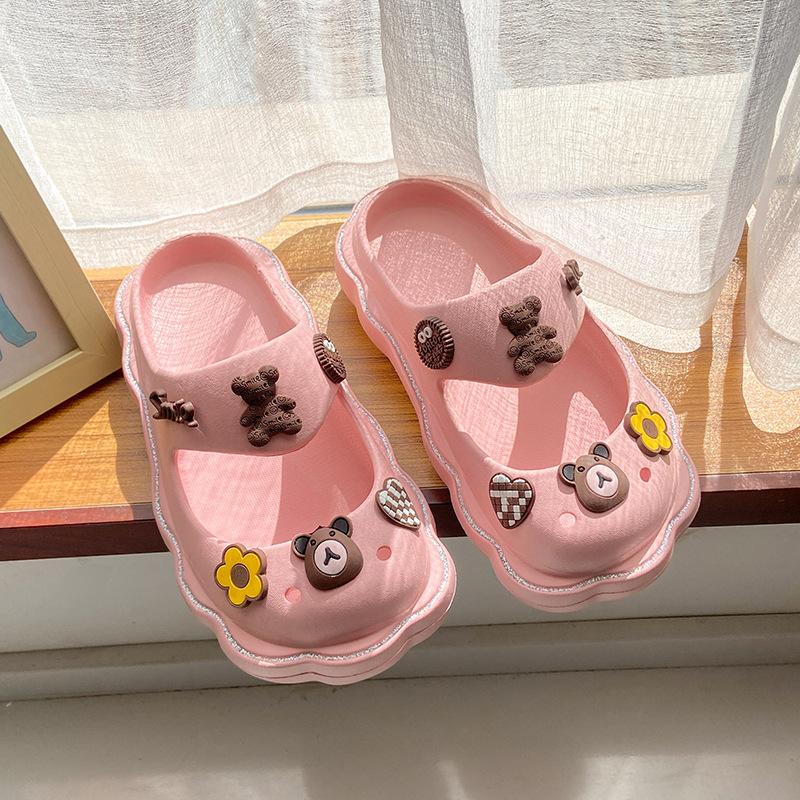 

Slippers female stepping on shit fairy wind wear lazy drag non-slip summer thick-soled bag head cool slippers beach shoes 40/41