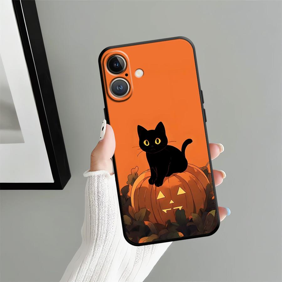 Pumpkin Spider Black Soft Phone Cover Case for iPhone 13 12 11 17 Pro Max 17Air XR XS Max 7 8 15 16 14 Plus