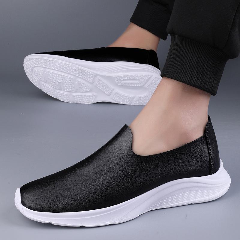 

Осенние кожаные туфли мужские с одной педалью, полые, дышащие, легкие, с мягкой подошвой, для ленивой езды, модная обувь для молодых мужчин 37