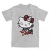 Unisex Hello Kitty Cute Cartoon Japanese Vintage T Shirts Cotton Tops Summer Y2K Basic TShirt ONeck Novelty Tshirt