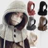 Warm Scarf Balaclava Hats Thicken Snood Collar Hood Soft Knitted Beanie Cap  Student