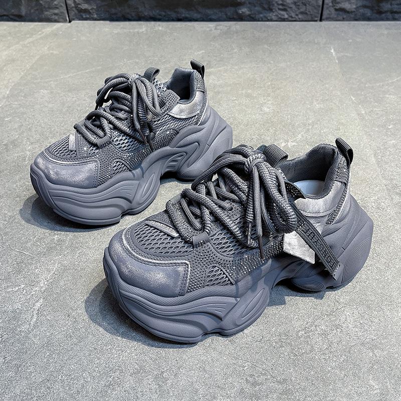 Daddy shoes women's muffin thick-soled heightening women's shoes 2025 new summer mesh breathable casual sports shoes ins tide