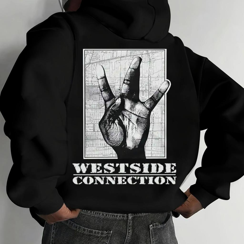 Autumn Men New Hoodie WWestside Connection Graphic Fleece Pullover Casual Sporty Loose Sweatshirt Unisex Casual Sweatshirt Tops