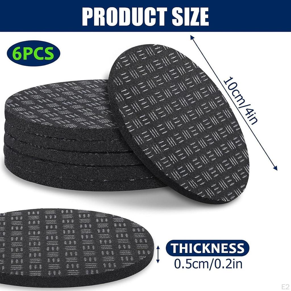 6Pcs Walking Pads Mat 3.94" Diameter Multipurpose Protects Hardwood Floors Carpets from Scratches