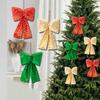 Christmas Decorations High-end Gold Velvet Bow Christmas Flocking Bow Large Red