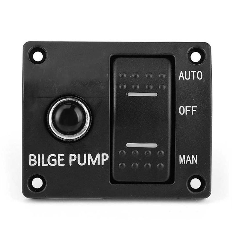 For Bilge Pump Control Switch 3-WAY Marine Panel Switch Automatic For Bilge Pump 2Pc чёрный