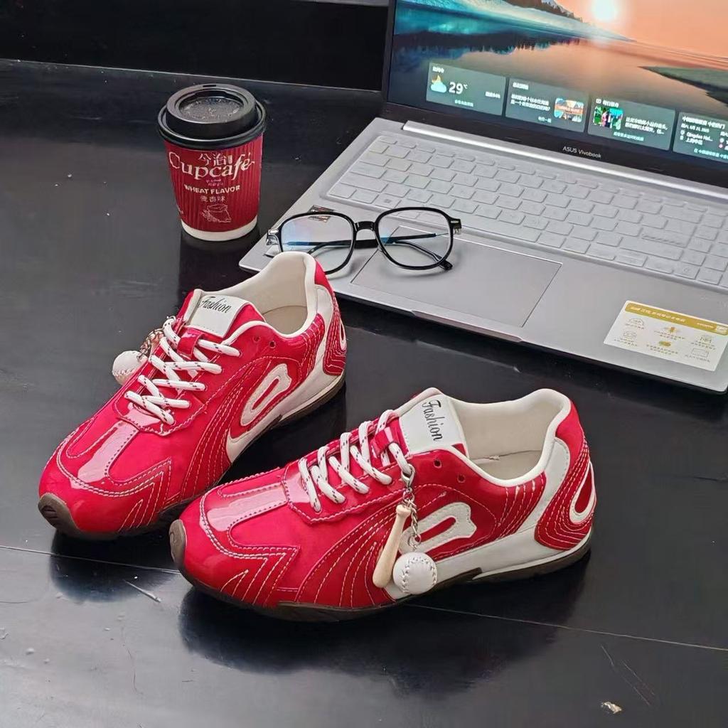 Women's New Breathable College Style Casual Shoes Retro Flat-bottomed Racing Baseball Sneakers