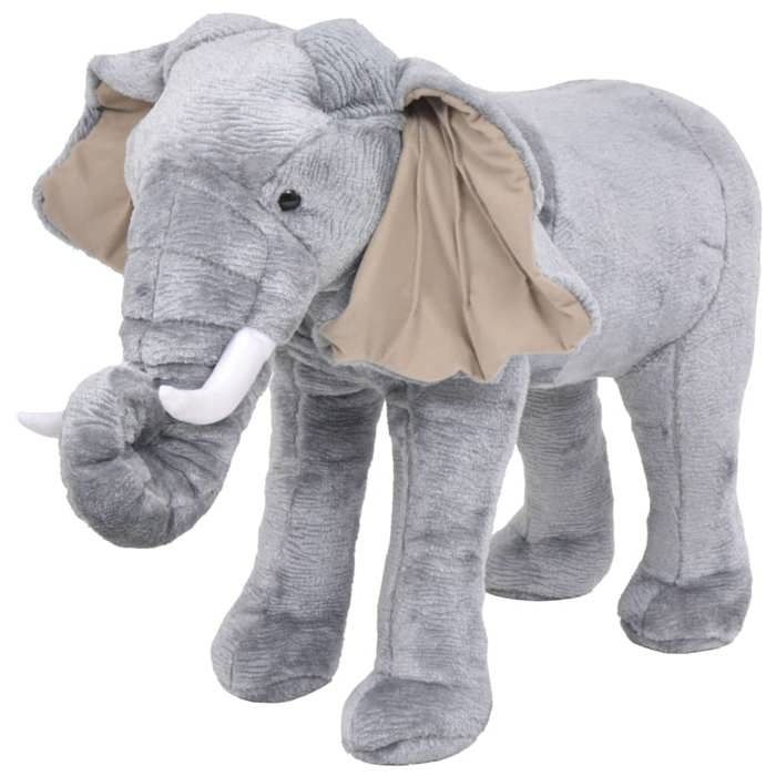 VidaXL Jouet en peluche Éléphant Gris XXL 91334