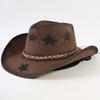 Popular Western Cowboy Straw Hat Men's and Women's Fashion Shade Straw Hat Classic Outdoor Western Cowboy Hat
