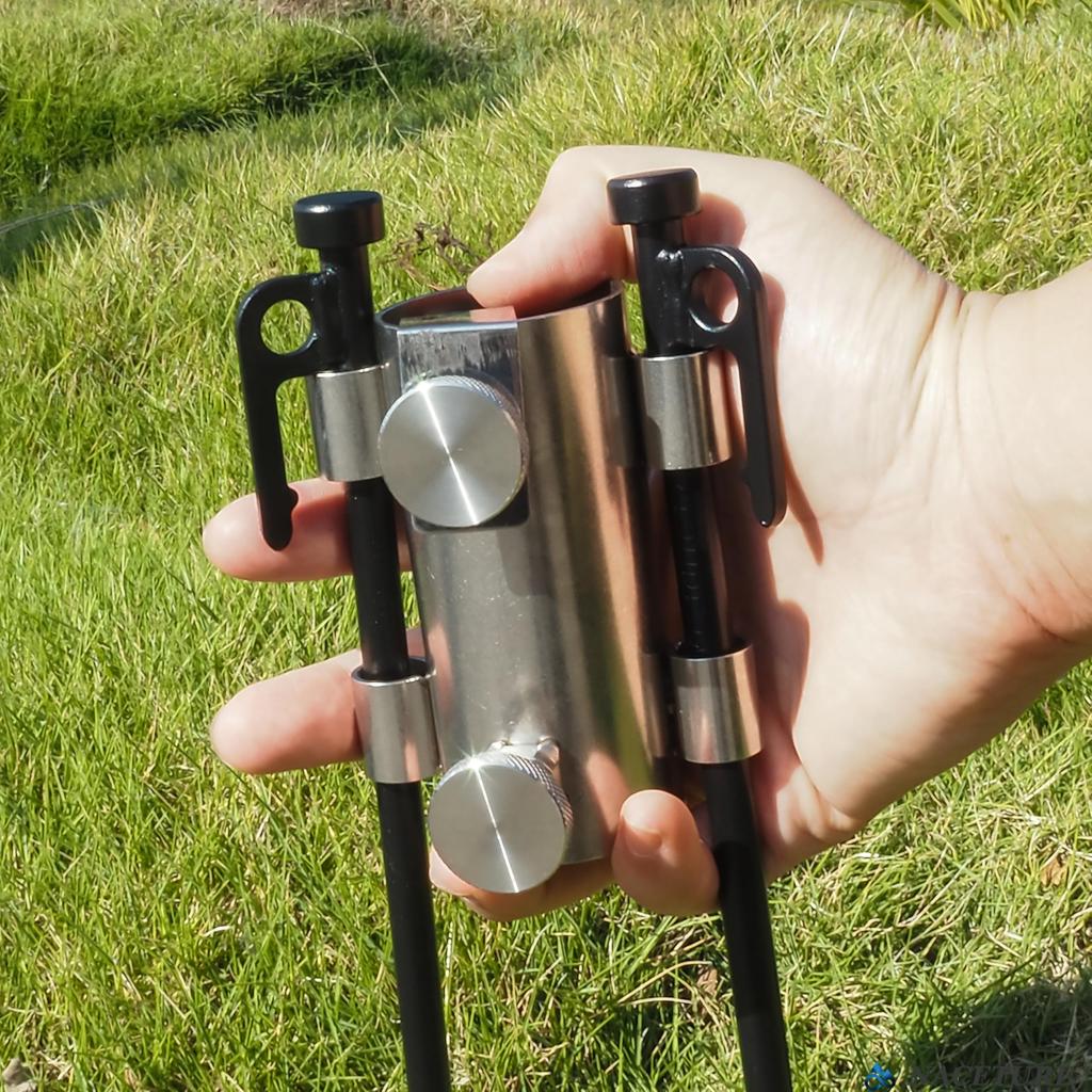 NACETURE Tent Pole Fixing Brackets, 304 Stainless Steel, Fits Tents Up to 40mm, for Camping and Picnics, Set of 2