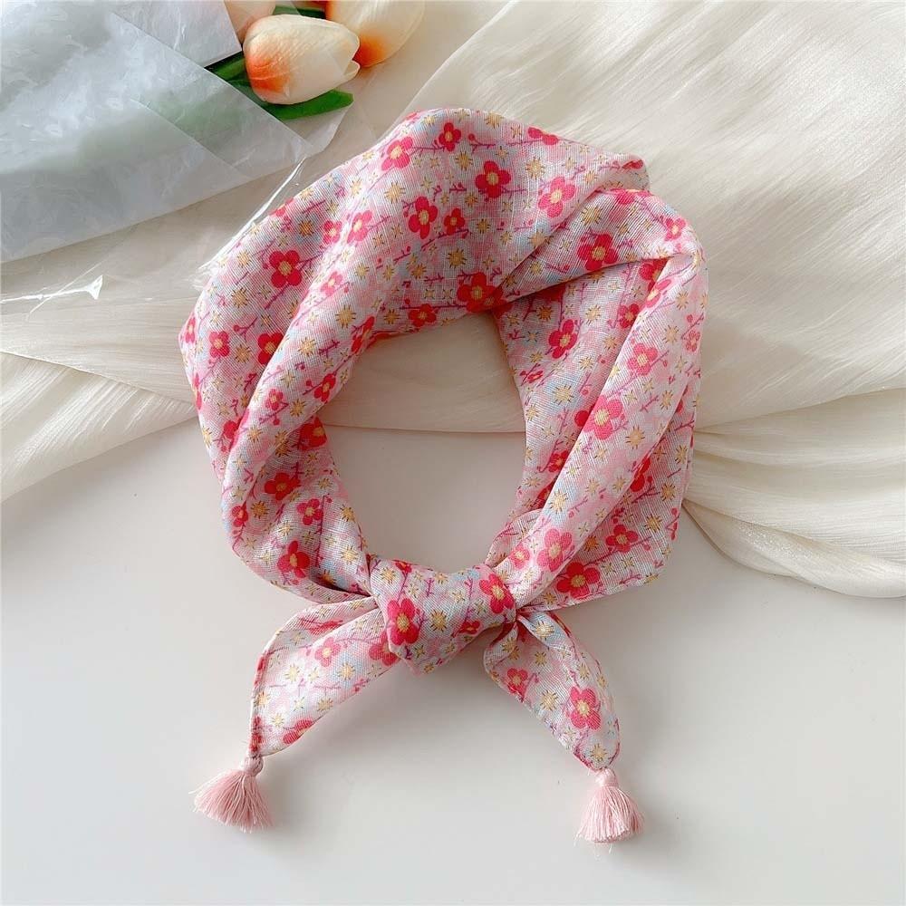 60x60cm Hair Bandana Cotton-Linen Neck Neckerchief Tassel Muffler Square Scarf  Travelers Style 12