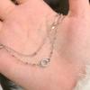 New Silver Geometric Bracelet Women's Best Friend Bracelet Light Luxury Double Layer Circle Bracelet Exquisite Handicraft