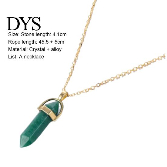 Pendant Necklace Faux Crystal Stone Decorative Chain Metal Women Jewelry Accessories