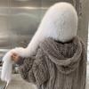 Fox Fur Hat Scarf Integrated Women's Winter Warm Shawl Sweet and Cute Wind and Snow Hat Skiing Hat Fur Straw Hat