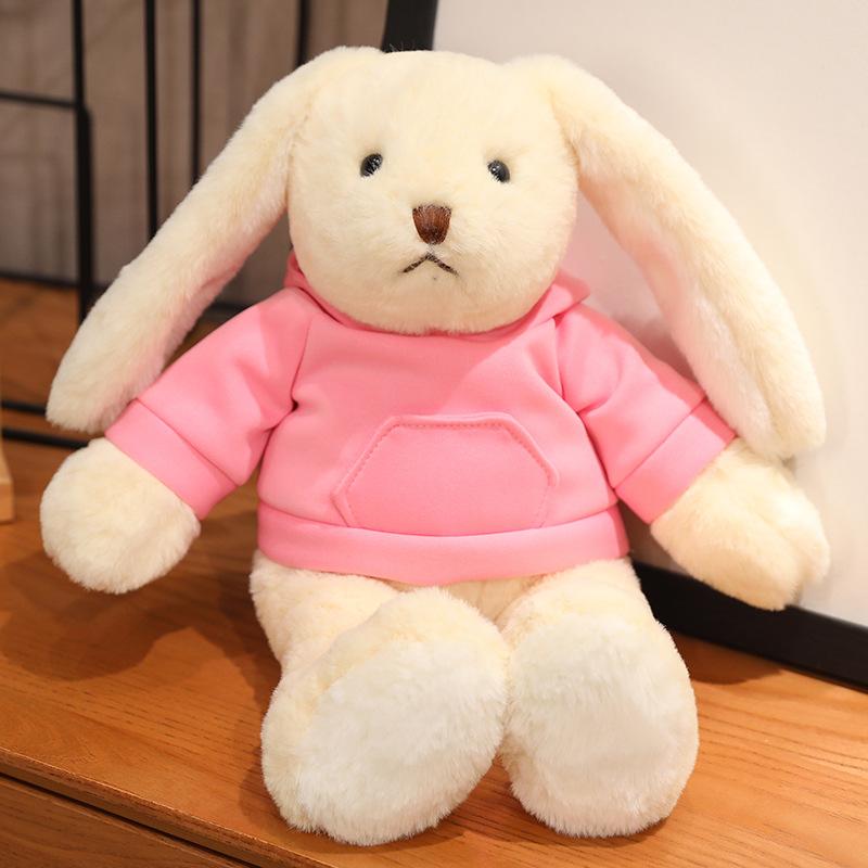 

Плюшевая игрушка-подушка «Кролик с длинными ушами» Розовая Зеленая одежда Детский подарок на день рождения розовый