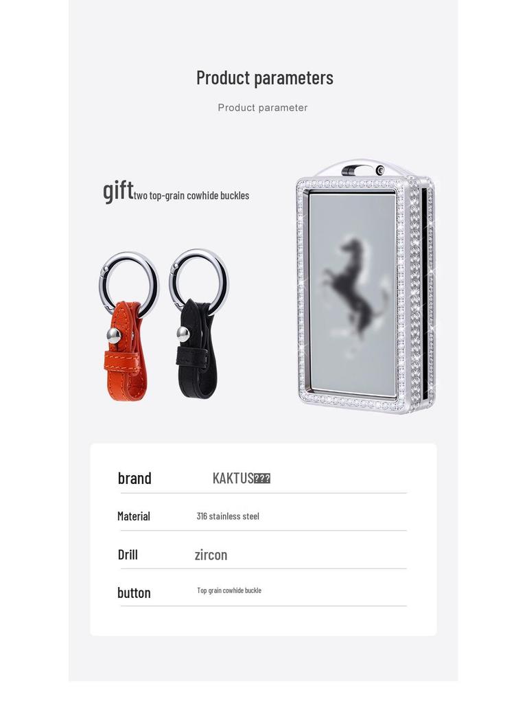 Ferrari Key Case: Stainless Steel Protection Shell for FUV, Roma, SF90, F8, 296 Sports Cars