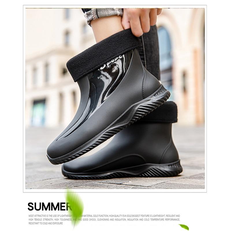  Waterproof Short Ankle Rain Boots Non-slip Rubber Casual Rain Shoes