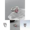 Bezaubernder Open-Heart-Ring mit rosa Edelstein für Paare Stilvolles und trendiges Design