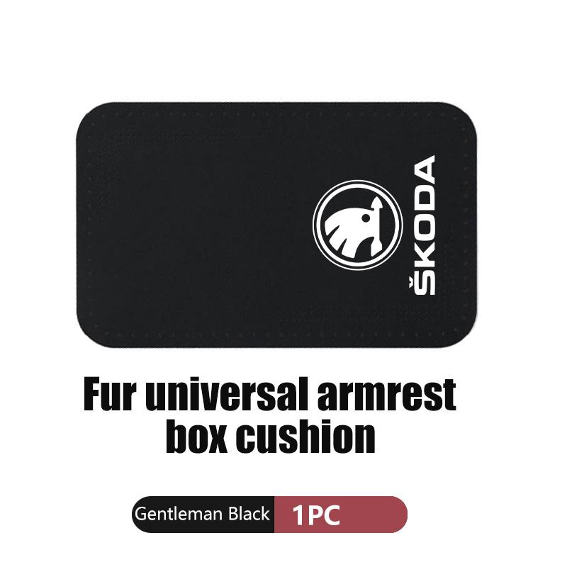 Car Armrest Box Pad Suede Auto Armrest Mat Car Accessories For Skoda Octavia Superb RAPID FABIA KAMIQ KAROQ KODIAQ YETI knfg14