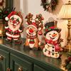 Handcrafted Wooden Holiday Ornaments 3Pcs/Set Christmas Tabletop Ornaments, Festive Winter Table Decoration, Atmosphere Decoration Santa Claus
