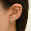 Cross-Border Earings Set Chain Star Moon Ear Rings Fashion Eight-Pointed Stars Earrings Women's Four-Piece