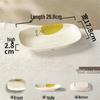 Melamine Rectangular Porcelain-Style Plate for Hot Pot & Side Dishes