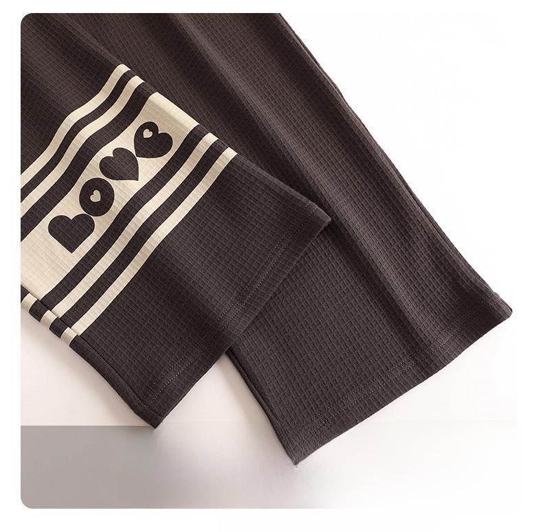Men's Korean-Style Cotton Pajamas - Long Sleeve, Casual, Seasonal Homewear