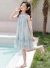 Girl's Sweet Hanging Neck Flower Dress