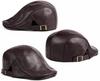 Beret s kachním zobákem z jehněčí kůže: Pánská a dámská plochá čepice v korejském stylu - Teplá pravá kůže pro podzim/zimu.