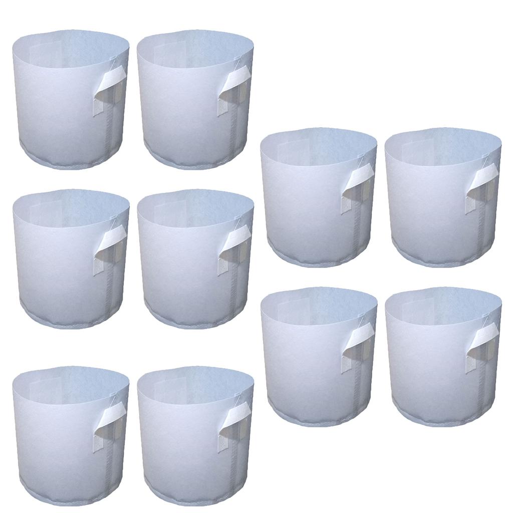 10PCS Nursery Growing Bags Large Biodegradable Non-Woven Fabric Seedling Grow Bag Starting Pots Pouch for Planting