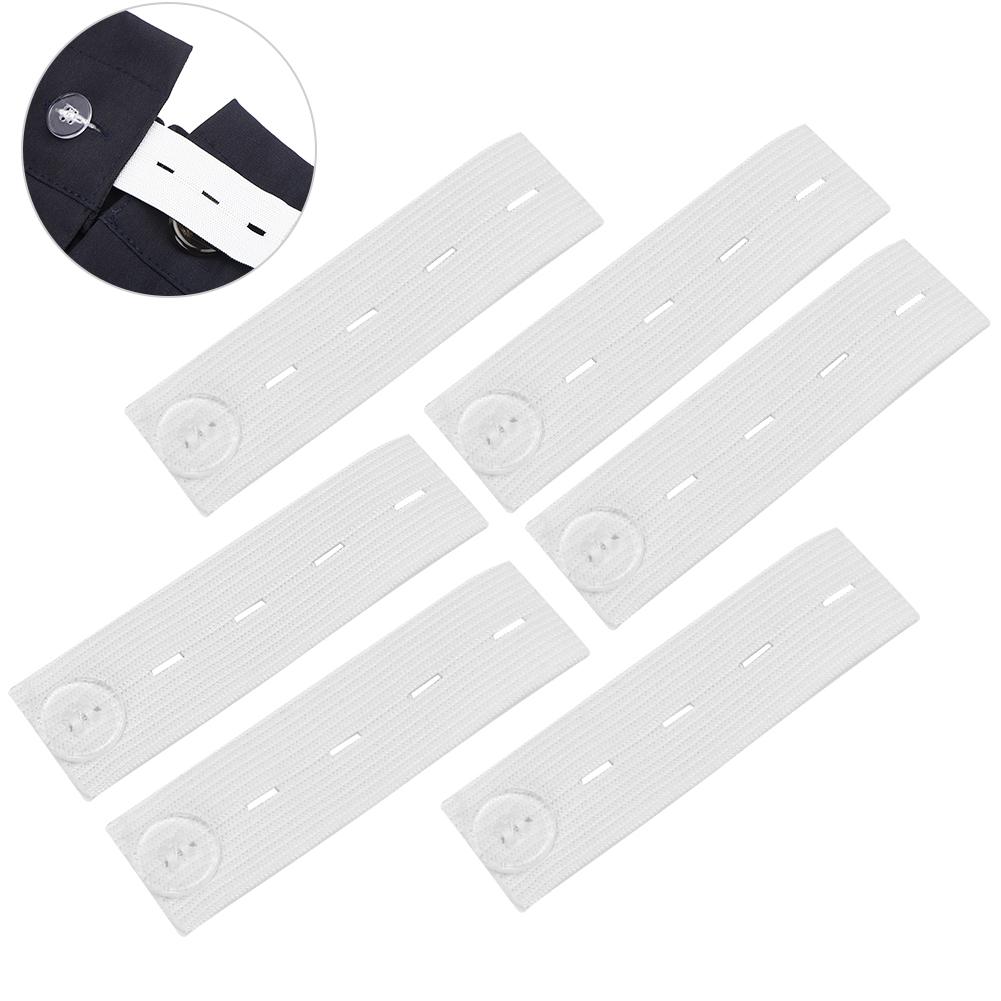 Belt Extension Buckle Adjustable Maternity Waistband Extension Button Elastic Lengthen ButtonWhite