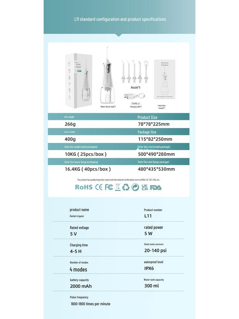 Portable USB Charging Electric Water Flosser for Oral Care and Teeth Cleaning