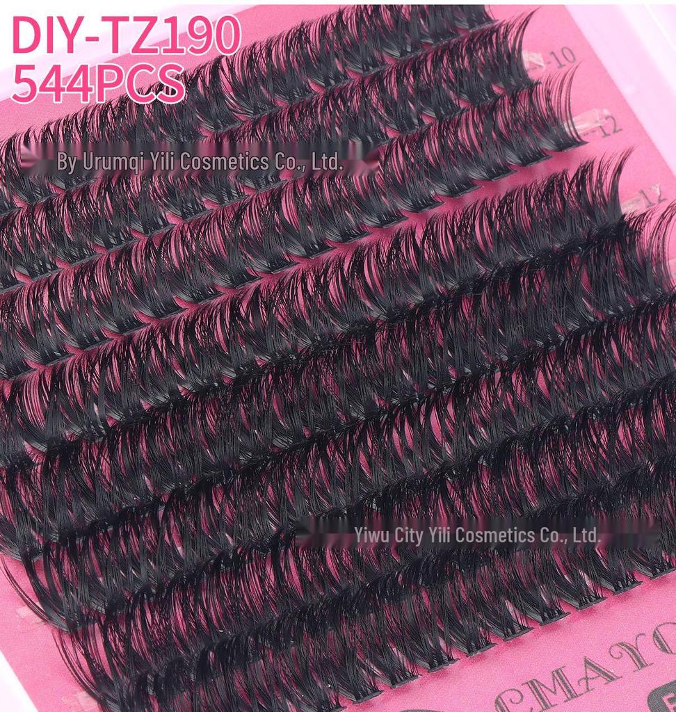 544 Cluster D Curl Individual Lash Set: DIY Dense, Curled, Segmented Eyelashes