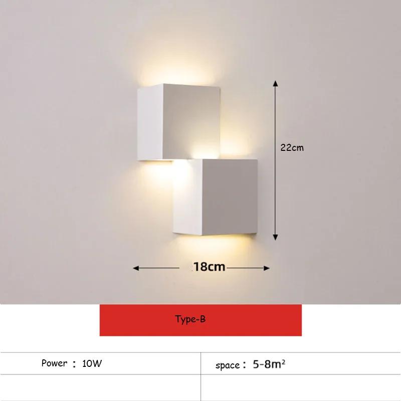 

Квадратный трехмерный настенный светильник, светодиодные прикроватные лампы, светильник для домашнего декора, гостиная, фон для телевизора, ночной фонарь, коридор отеля Warm light