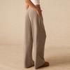 Women's Color Elastic Waist Wide Leg Pants, Casual Trousers for Daily Wear