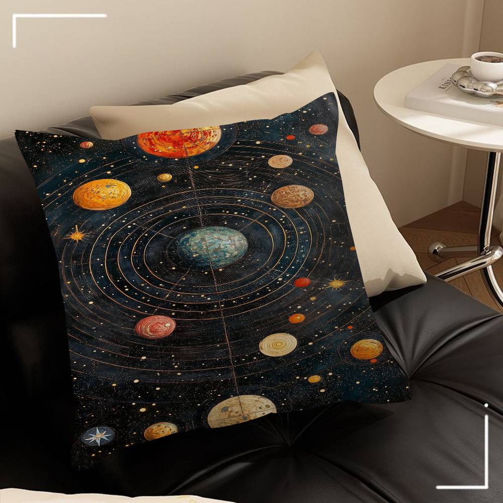 Vintage Space Astronomy Solar System Map Moon Pillow Cover Design Cushion Cover Decor Holiday Decorati