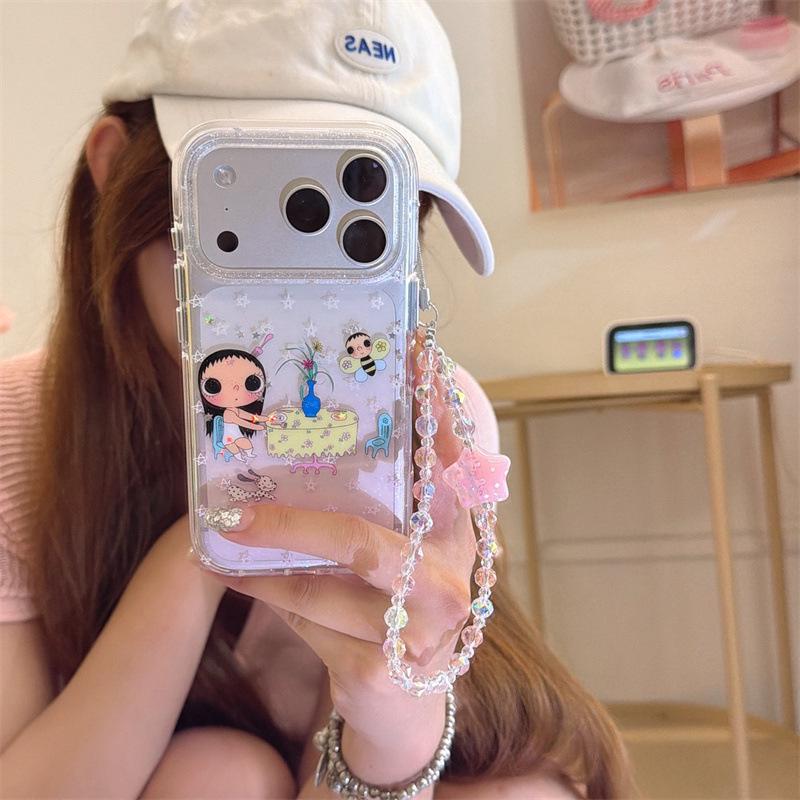 Hobby Cartoon Glitter Jade Phone Case for iPhone 17, 16 Pro Max, 15, 14