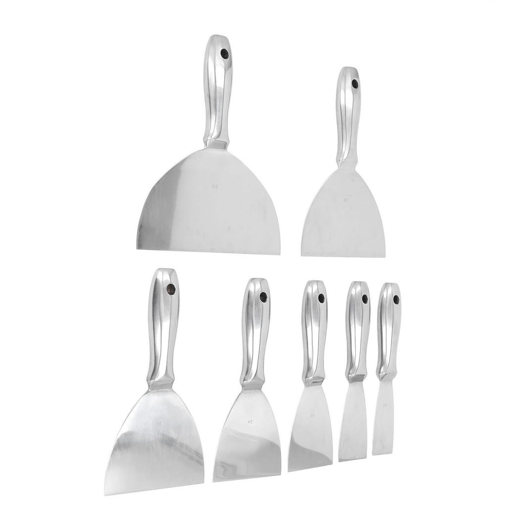 7-teiliges Spachtelmesser Edelstahl Farbschaber zum Reparieren von Trockenbau Entfernen von Tapeten Auftragen