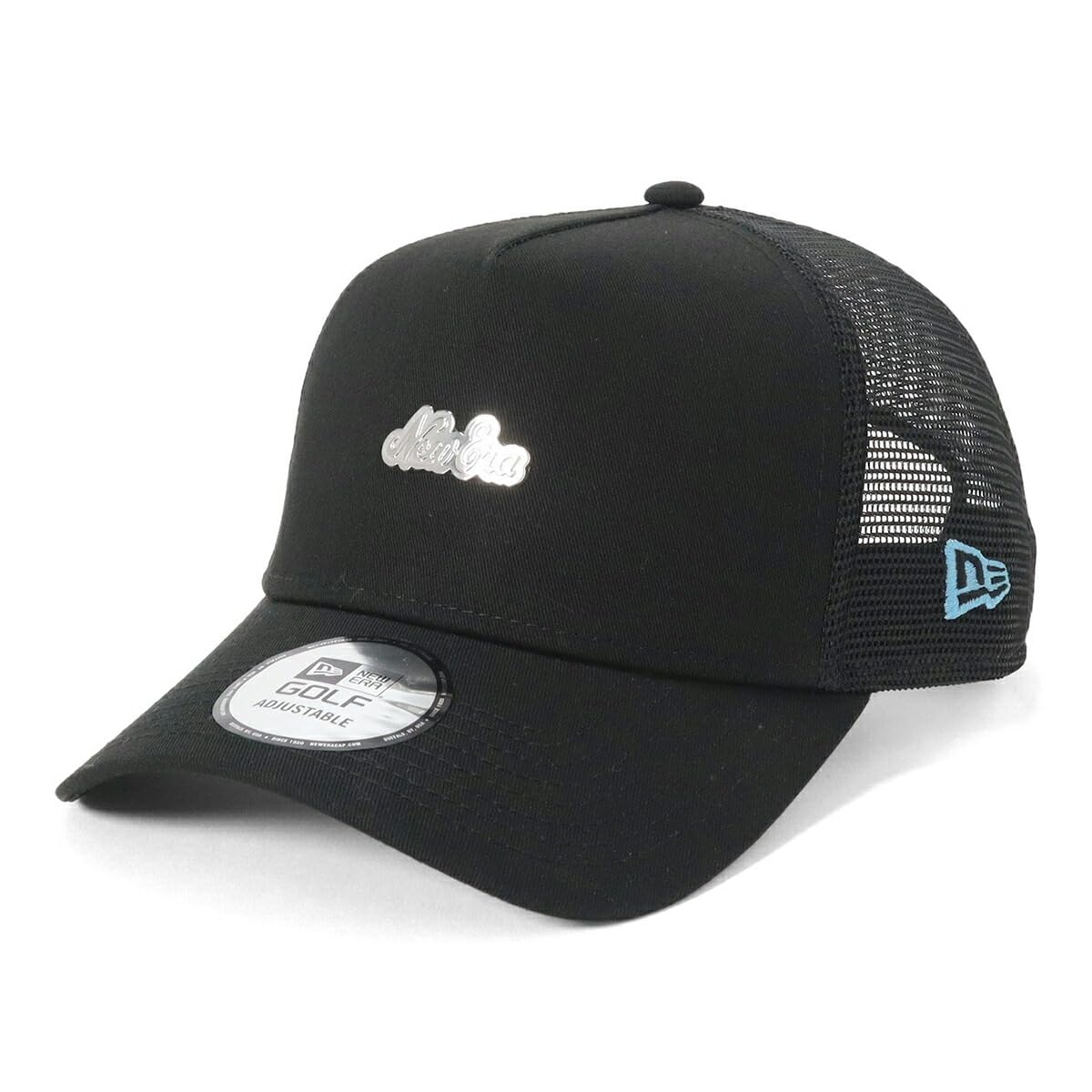 

New Era Golf Mesh Cap with Cotton Metal Free Size GF 940AFTR METAL CL LOGO NER36G9364 9FORTYA-Frame Logo, Black, BLK, 14391357, чёрный