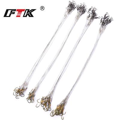 10 pezzi 20 cm anti-morso filo di acciaio leader guinzagli per la pesca 50 libbre con girevole esca da pesca accessori luccio basso
