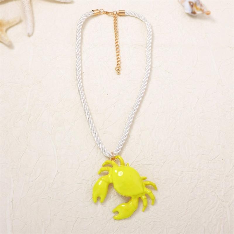 Collana Trendy con Ciondolo Granchio Multicolore Catena Clavicola in Lega Multicolore Gioiello Statement Per Uso Quotidiano