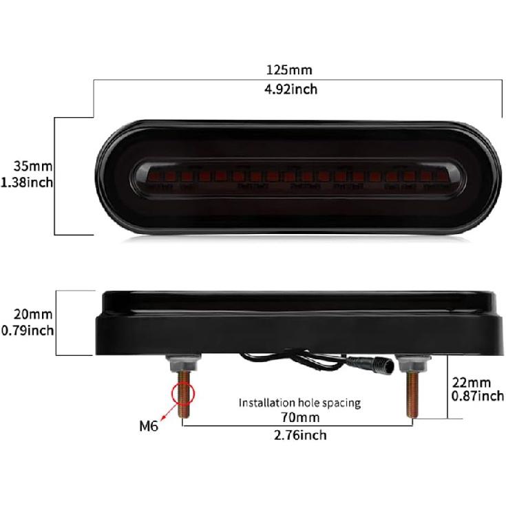 BlyilyB Oval Cargo Carrier Stop Turn Signals Tail Light Light Kit With Waterproof 4 Pin Grommets Wire Harness For Luggage Rack (Pack Of 2)