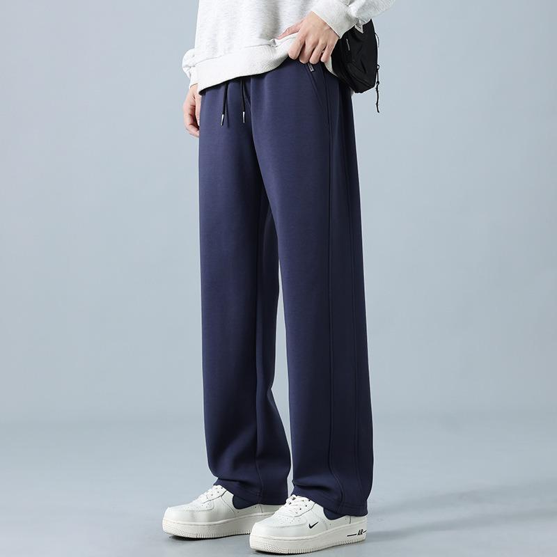 Pants Men's Spring and Autumn New Sports Wide-leg Pants Loose Drape Straight High-waisted Sweatpants Fashionable Solid Color Casual Trousers