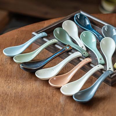 Japanese-Style Good-Looking Spoon High-Value Ceramic Rice Spoon Household Spoon Dessert Spoon Tableware Spoon Commercial Catering