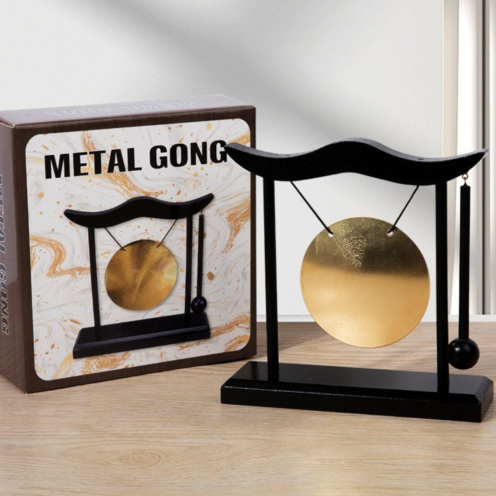 Loud Sound Gong Ornament With Base Decorative Craft Display Home Decor Statue Office Decoration