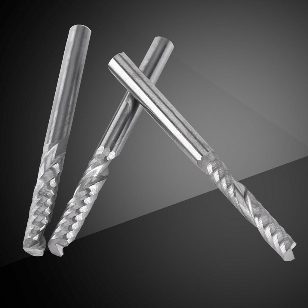 10pcs Tungsten Carbide Spiral End Mills Single Flute Milling Cutter CNC Router Bits 4mm Shank