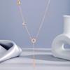 18K Gold-plated LOVE Stainless Steel Necklace, Female European and American Fashion Niche Design Clavicle Necklace Titanium Steel Necklace Decoration