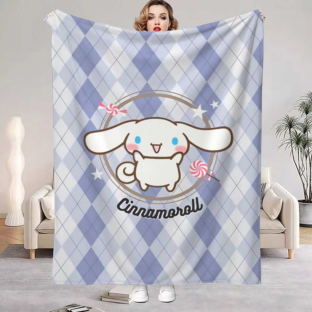 

Kawaii Cinnamoroll Knee Blanket Throw Bed Blankets King Size Fluffy Plaid Interior for Home Luxury Bedding Sofa Soft Nap Picnic 130x150cm