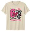 Six Seven 6 7 Unisexs TShirt Birthday Girl Leopard Milestone 7th Birthday
